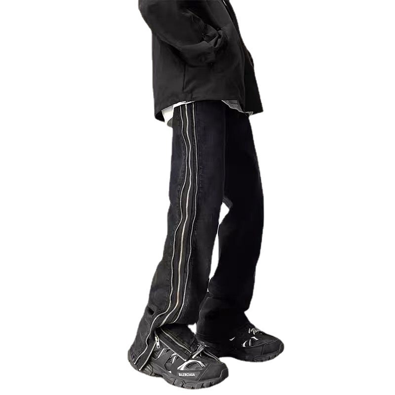 Straight Denim Zippered Trousers For Men - Image 4