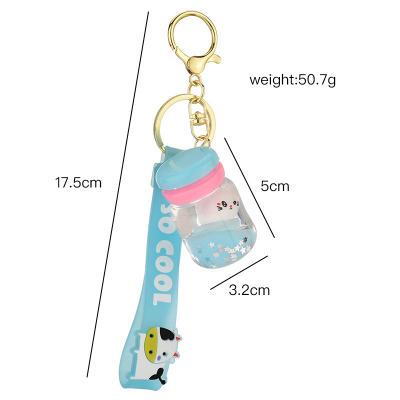 Floating Kitten Macaron Quicksand Keychain - Image 3