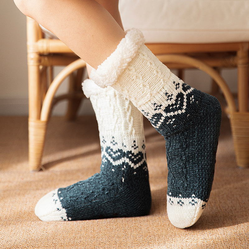 Non-slip Love Knitted Plush Floor Socks - Image 7