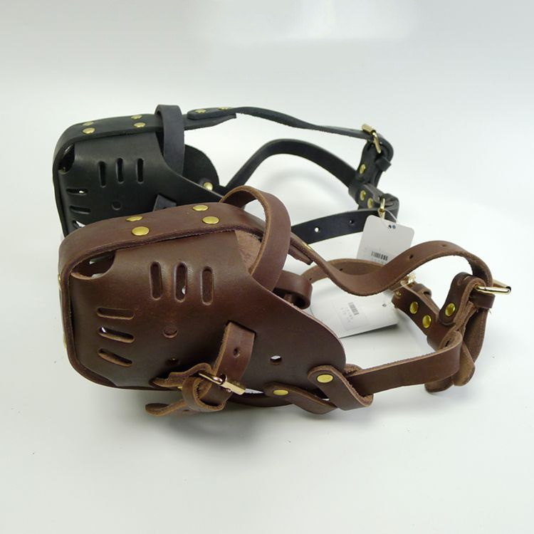 Pet Cowhide Dog Muzzle - Image 2