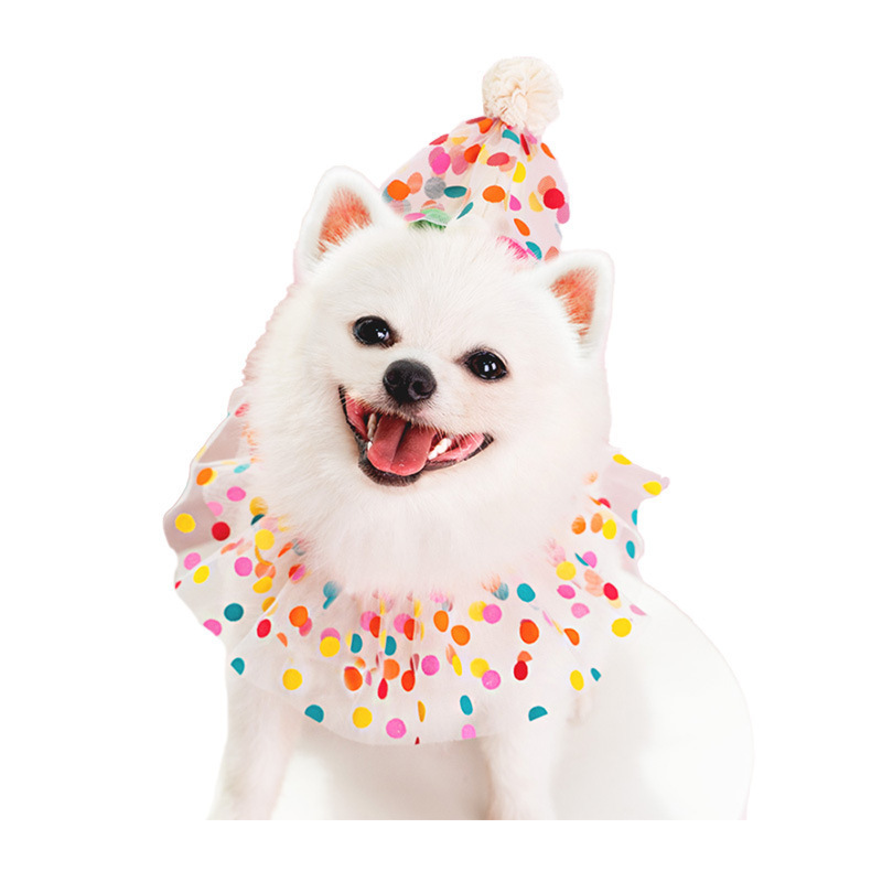 Pet Polka Dot Lace Bib Birthday Suit - Image 6