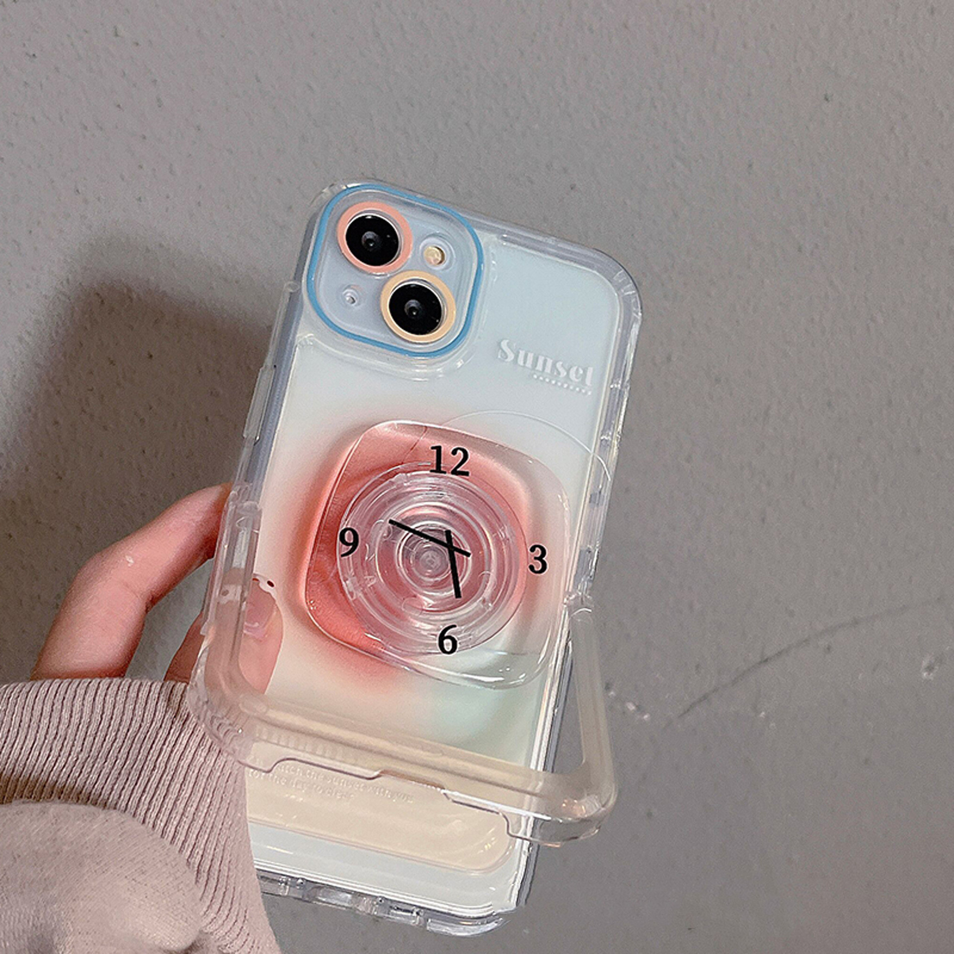 Transparent Stand Smudge Clock Phone Case