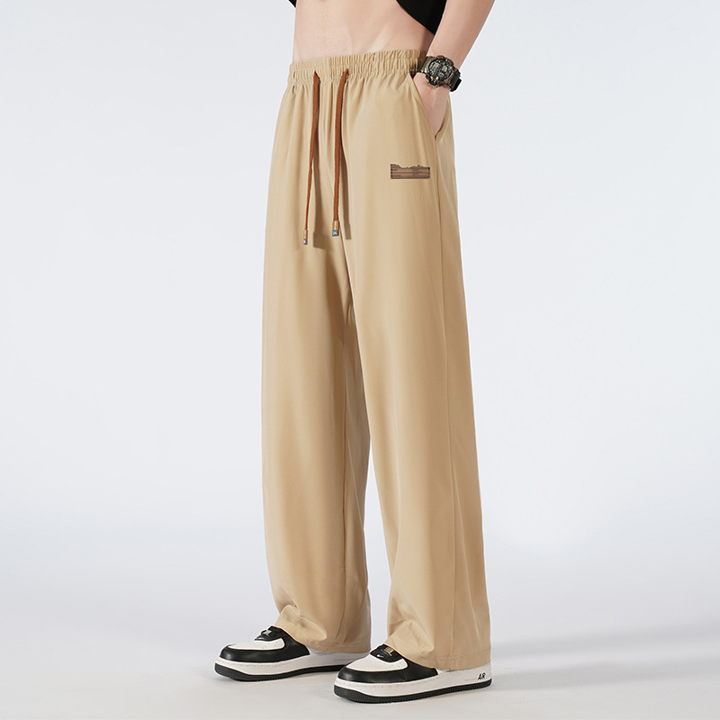 Straight Ice Silk Leisure Trousers For Men - Image 4
