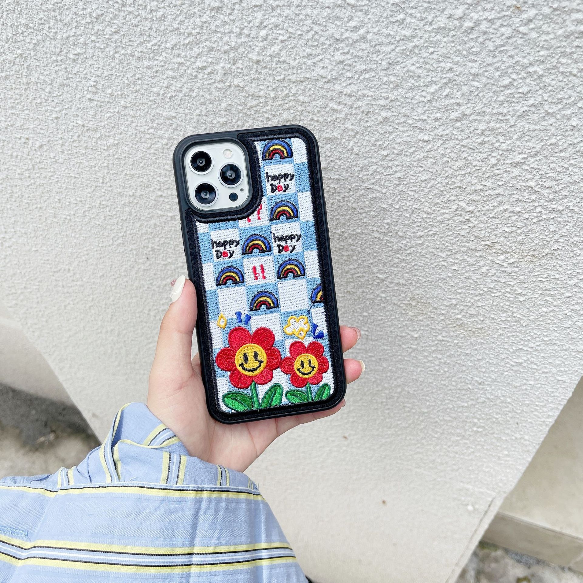 Red Embroidered Flower Phone Case - Image 2