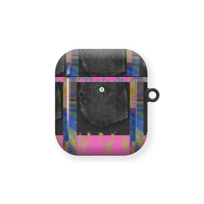 Dark Gray Retro Prints Pink Ins Earphone Case - Image 5