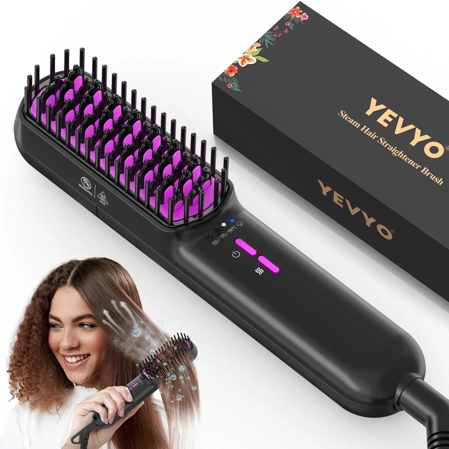 Anti-frizz Ionic Plus Steam Straightening Brush