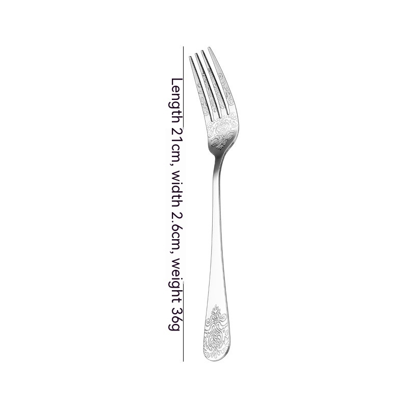 Gold-Plated Stainless Steel Fork Vintage Cutlery Suit - Image 8