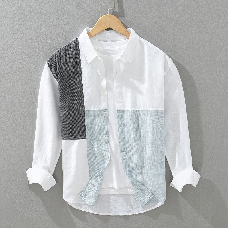 Stitching Contrast Color Shirt
