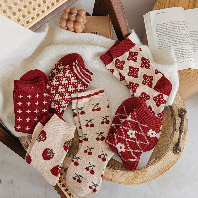 Winter Printing Warm Women Socks