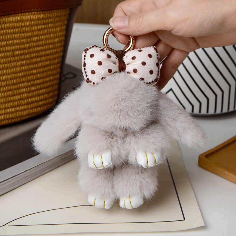 Cartoon Plush Bunny Keychain Pendant - Image 4