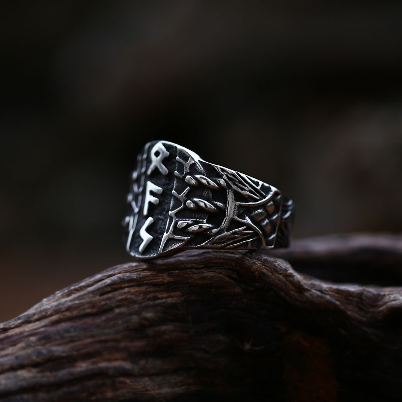Vintage Stainless Steel Viking Men Ring - Image 2