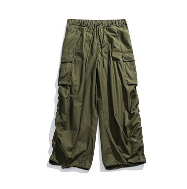Wide-leg Japanese Retro Pocket Workwear Trousers - Image 7