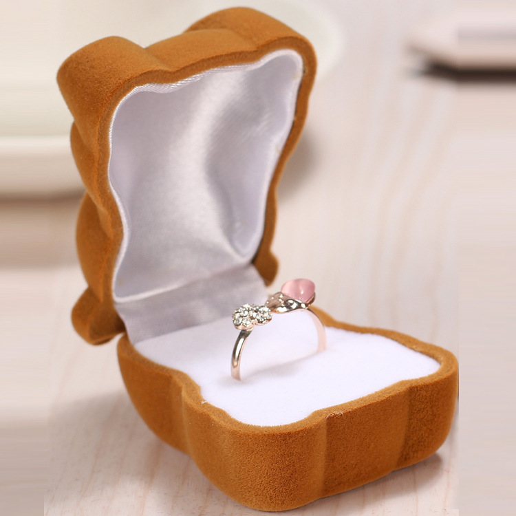 Flocking Box Bear Packaging Ring Box - Image 2