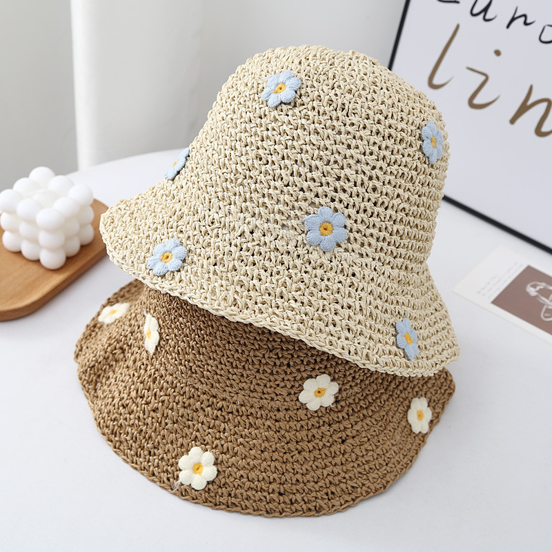 Sweet Cute Little Blue Flower Big Brim Hat