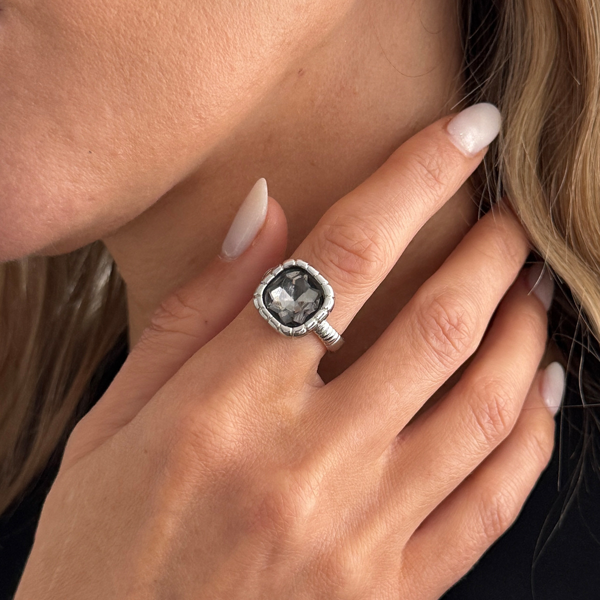 Minimalist Gray Diamond Geometric Acrylic Jewelry - Image 6