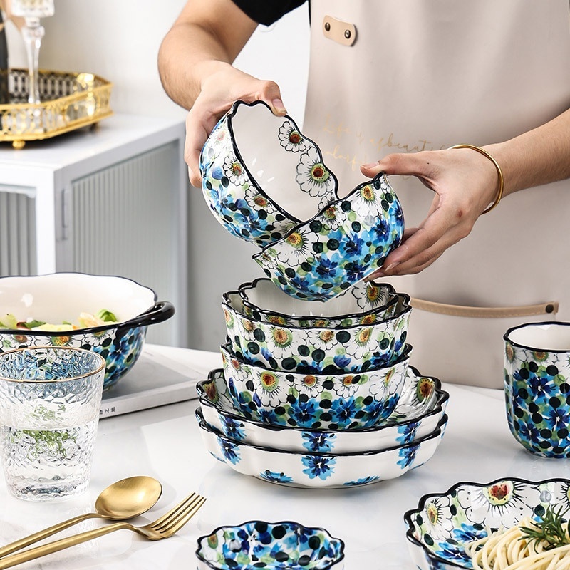 Ceramic Hand-Painted Noodle Bowl Tableware - Image 5