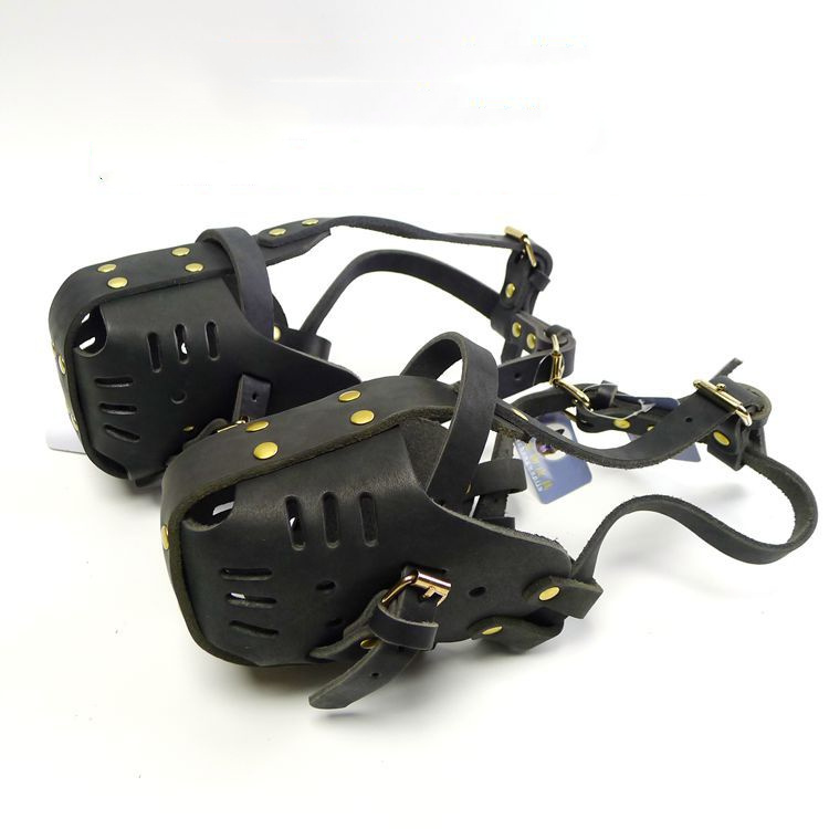 Pet Cowhide Dog Muzzle - Image 5