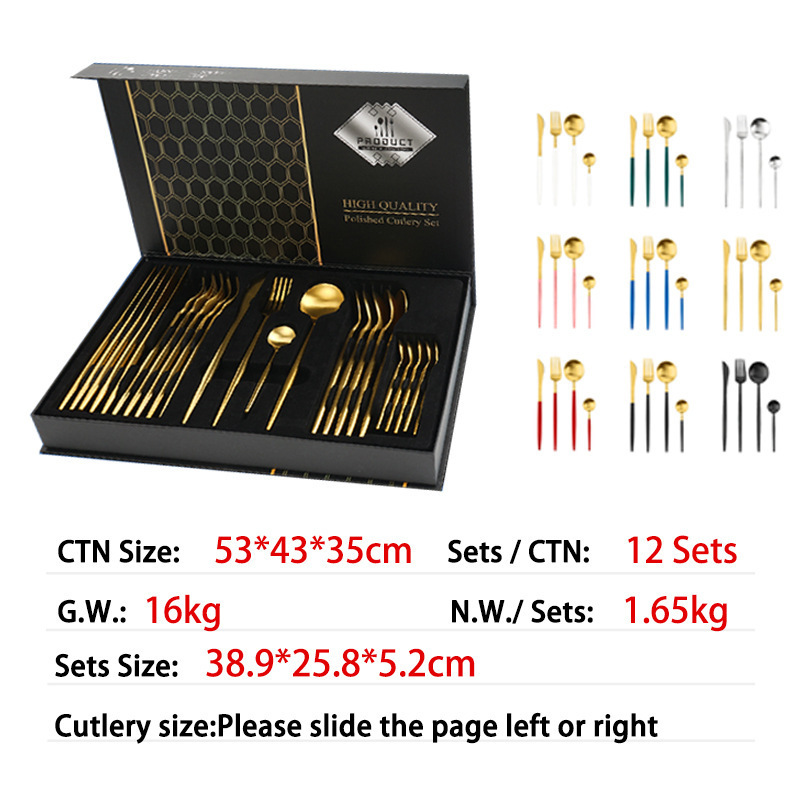 24-Piece Stainless Steel Portuguese Western Cutlery Set - Image 10