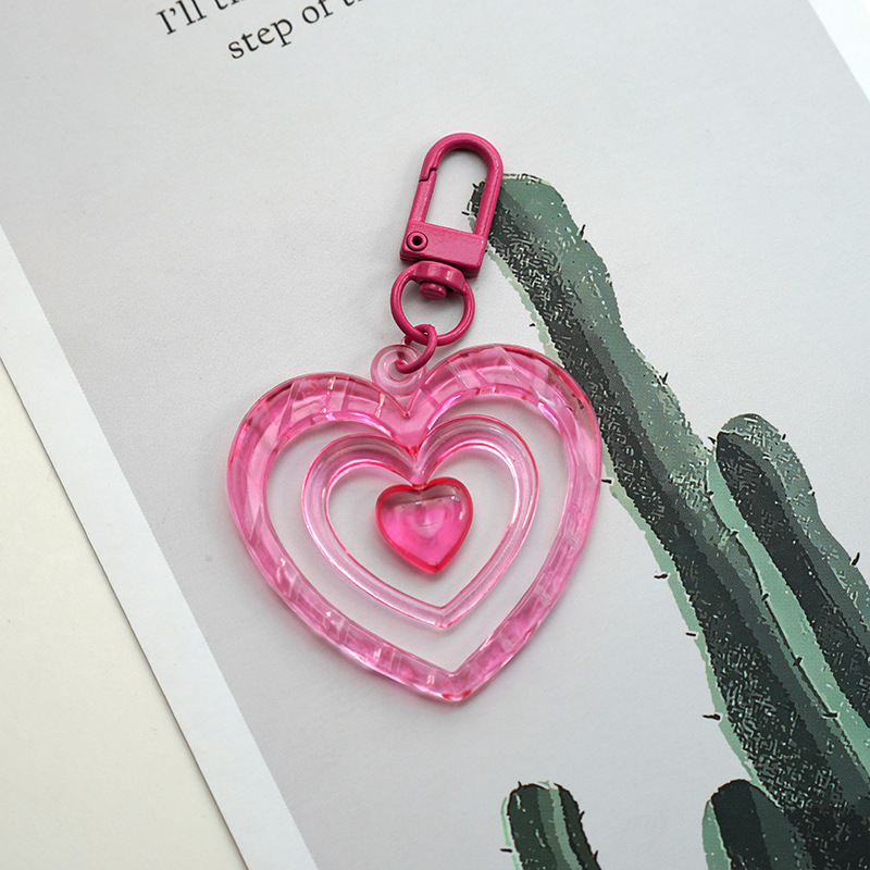 Cute Retro Love Acrylic Couple Keychain - Image 4