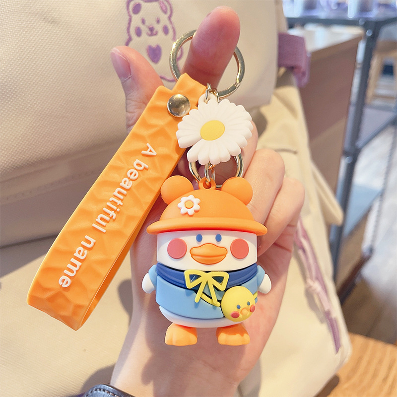 Cute Duck Backpack Dripping Glue Keychain - Image 4