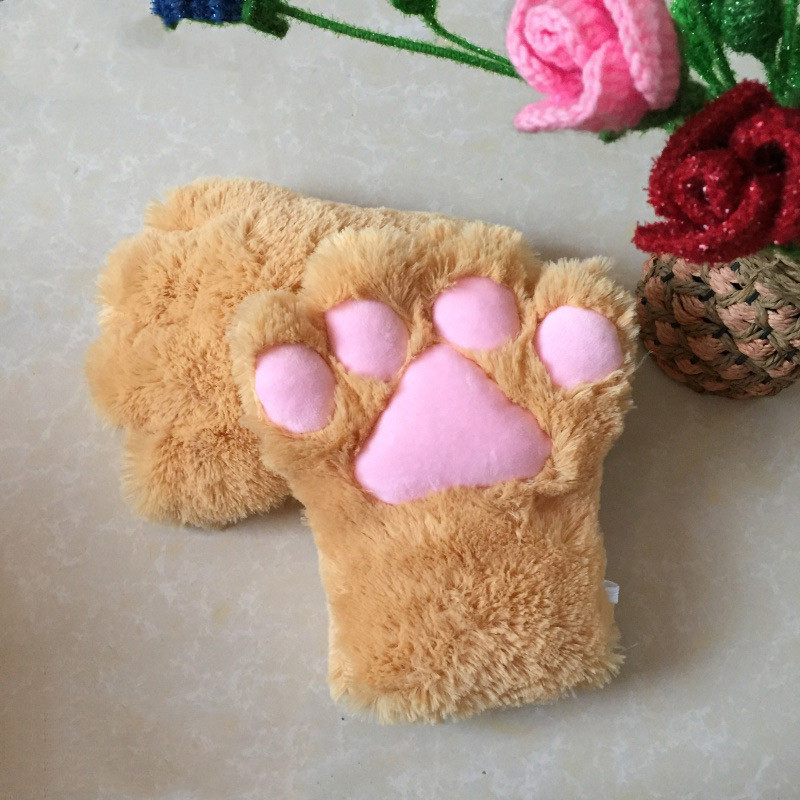 Cute Adorable Plush Cosplay Cat Paw Gloves - Image 2