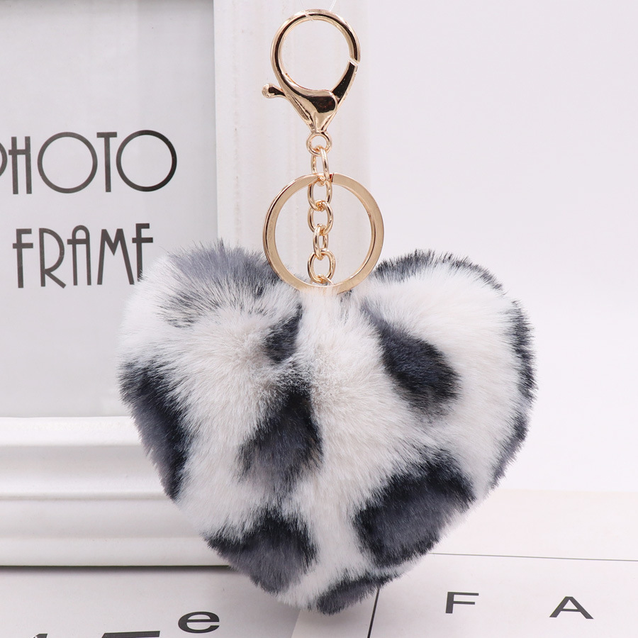 Fashion Women's Plush Heart Keychain - Image 2