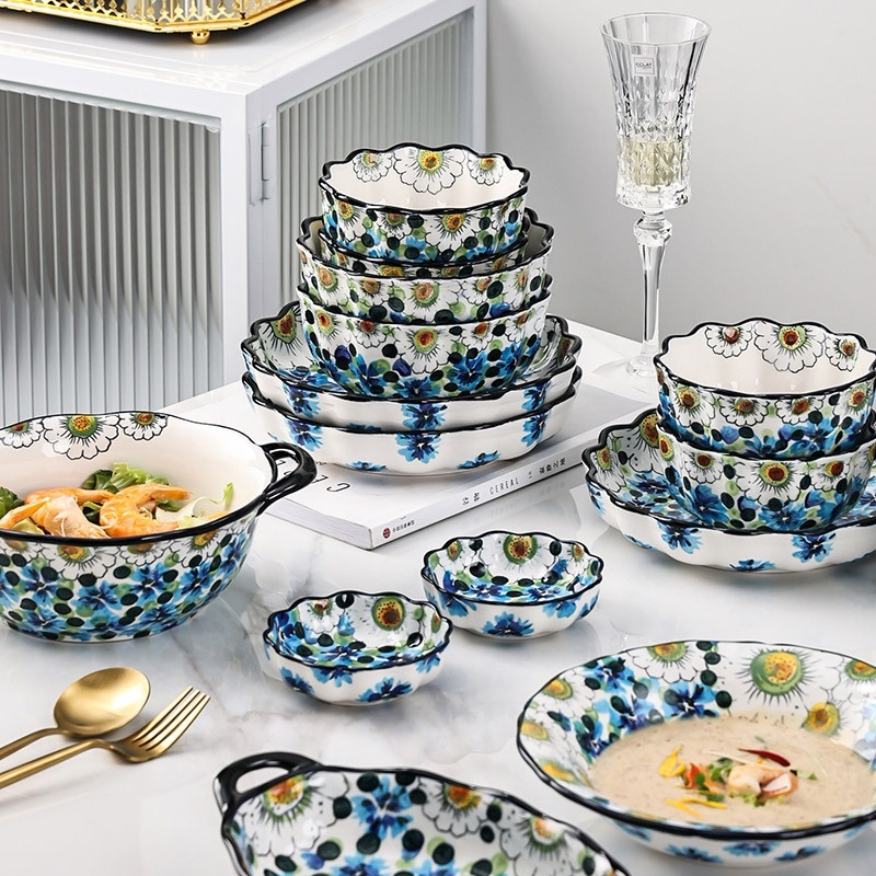 Ceramic Hand-Painted Noodle Bowl Tableware