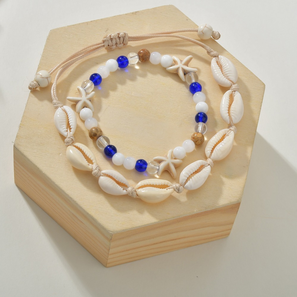 Multi-Piece Shell Turquoise Anklet - Image 3