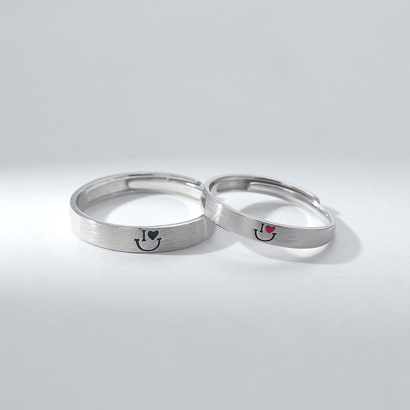 Love Smiling Face Couple Ring Men - Image 6