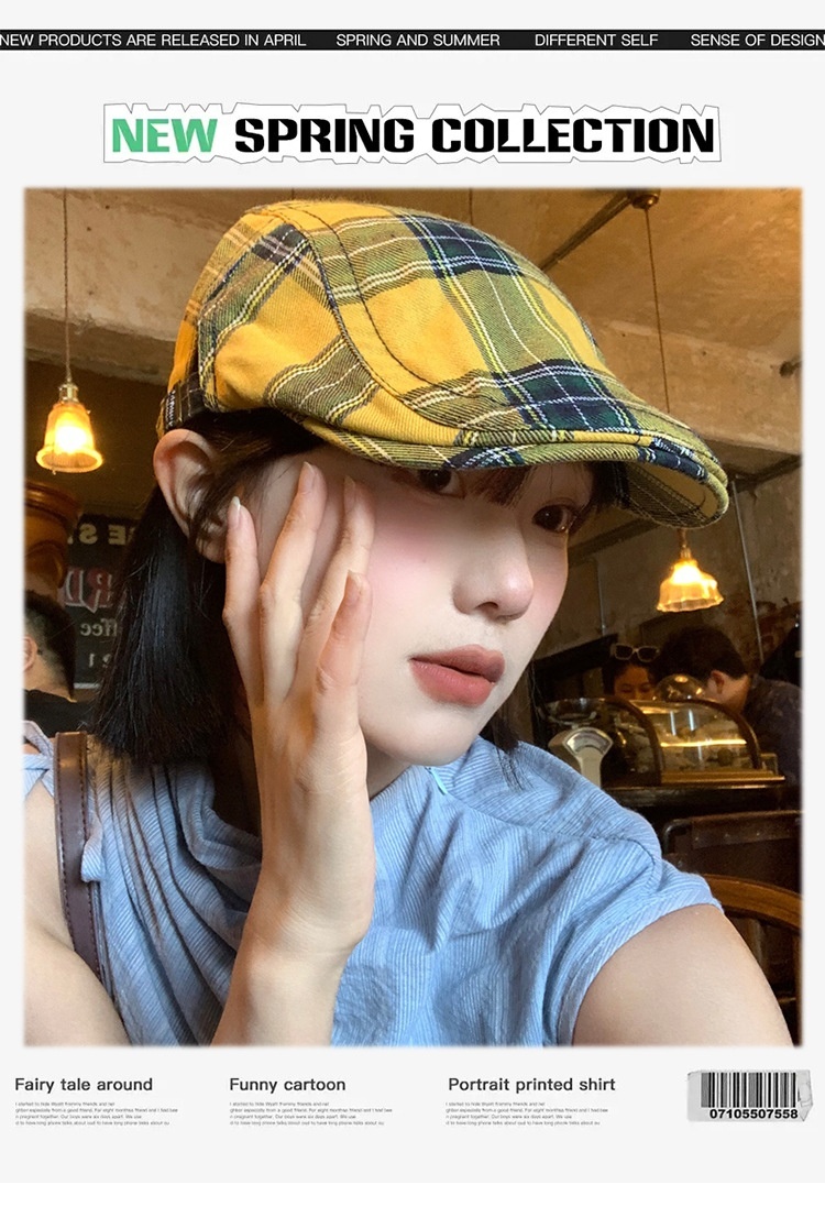 Dopamine Retro Plaid Women's Hats - Image 8