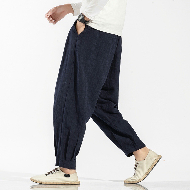 Retro Embroidery Chinese Style Men Trousers