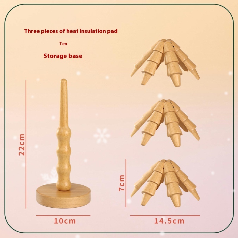 Household Beech Cup Wood Heat Proof Mat - Image 2