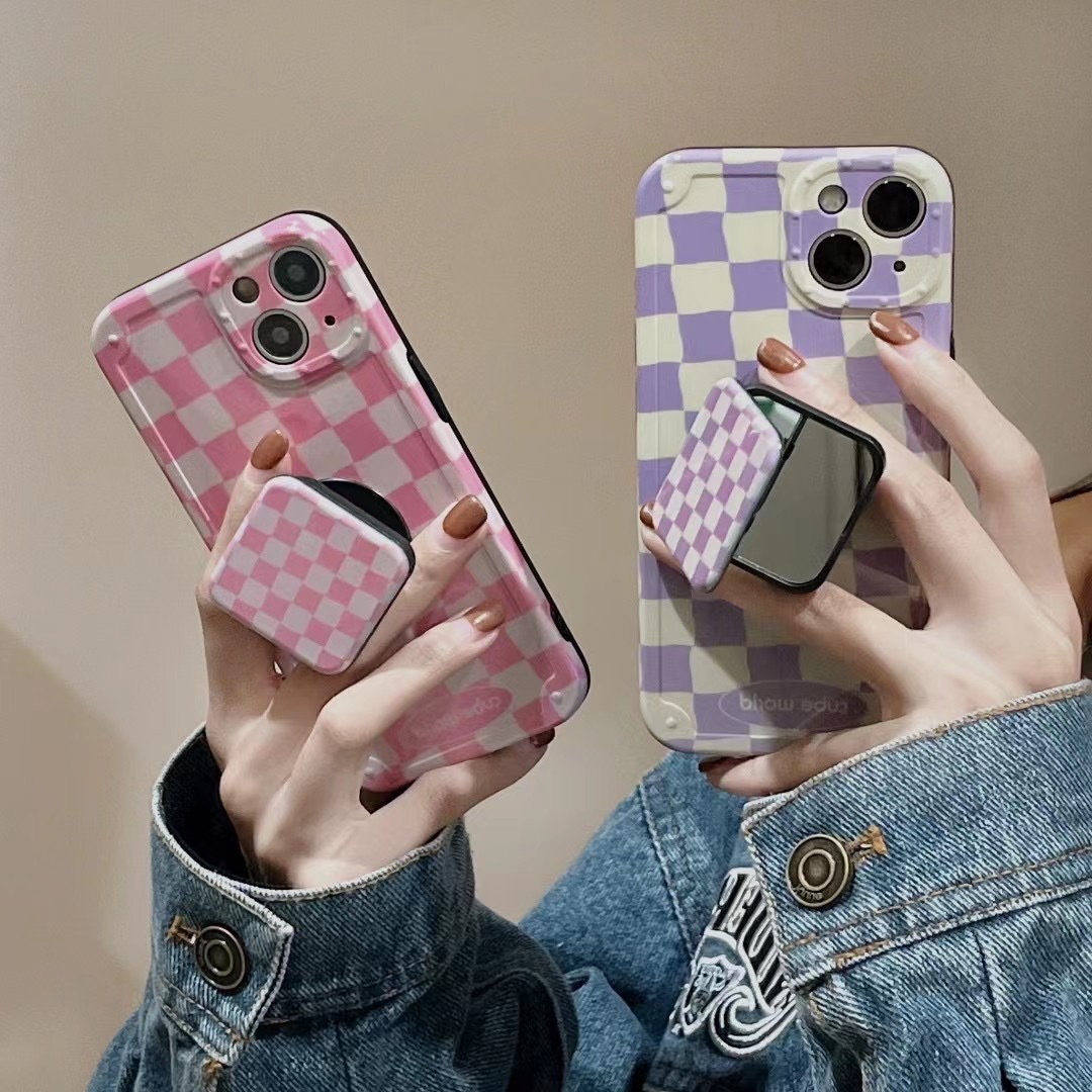 Silicone Color Checkerboard Phone Case