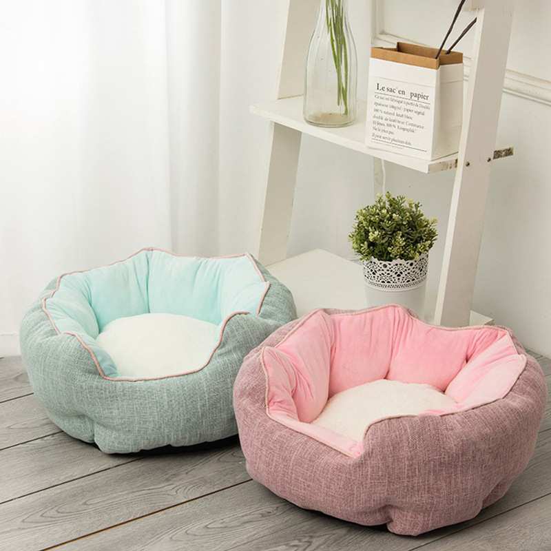 Winter Pet Octagonal Shape Warm Kennel Bed