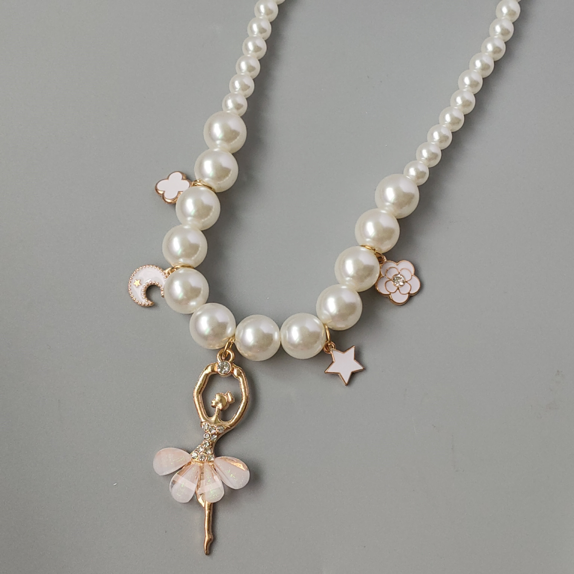 Half Flower Beaded Necklace