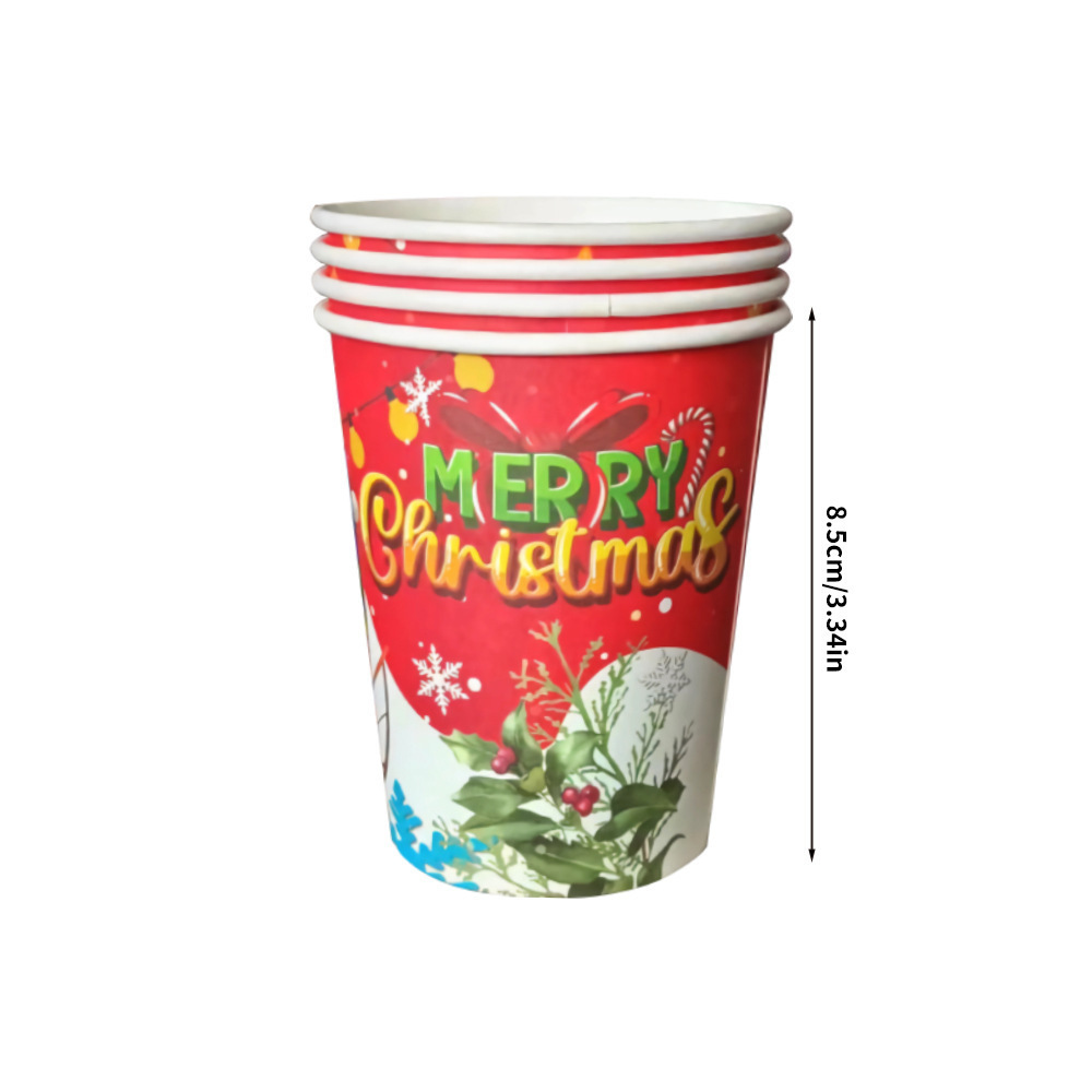 Christmas Disposable Paper Cups Tablecloth Set - Image 3