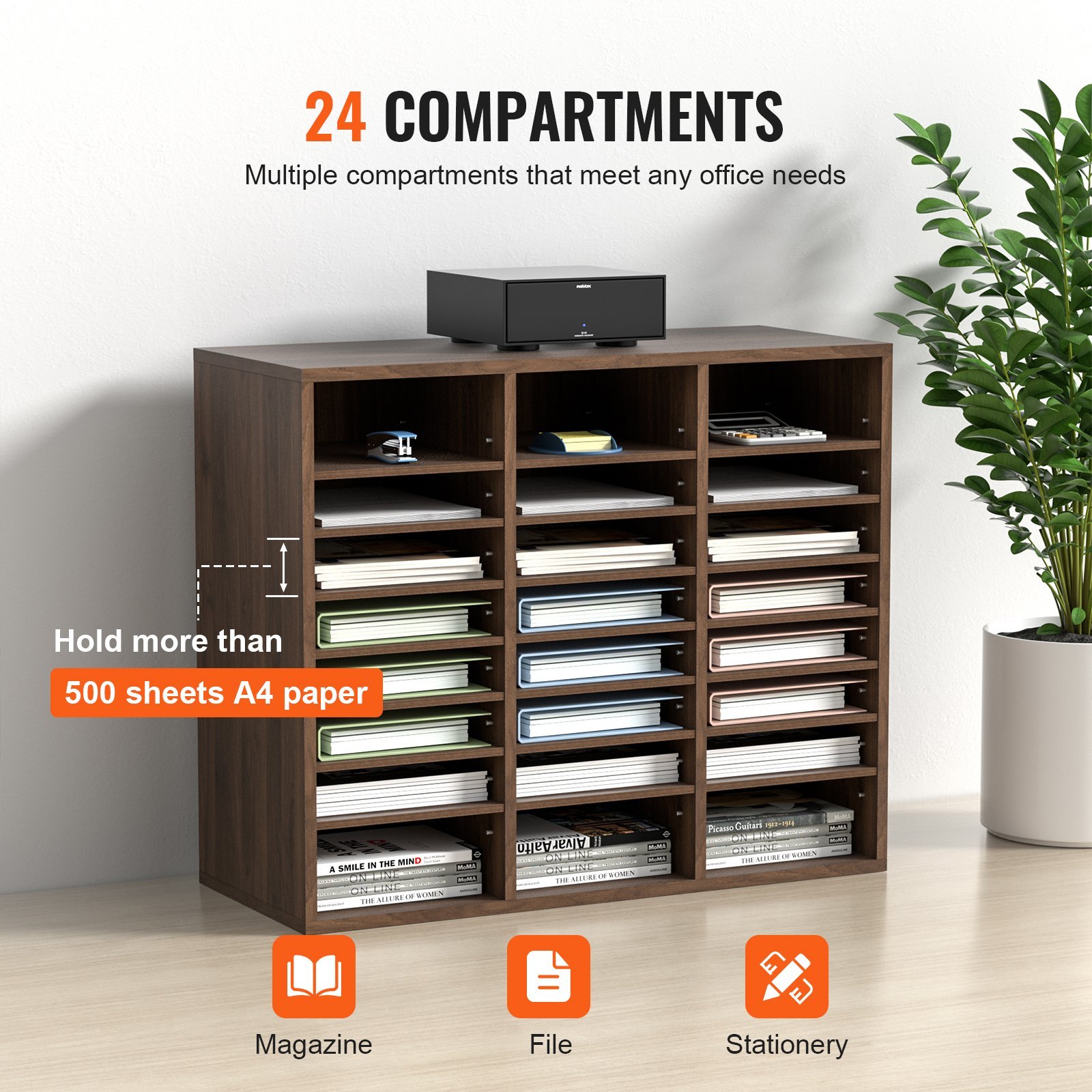 24 Compartments Literature Organizers