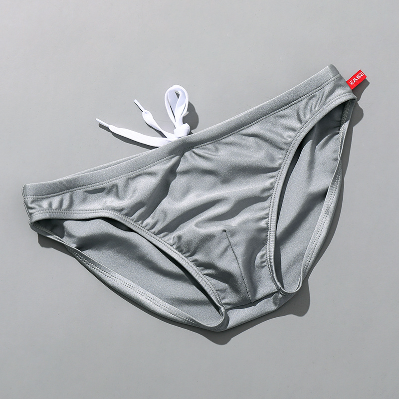 Men's Solid Color Glossy Swim Briefs - Image 8