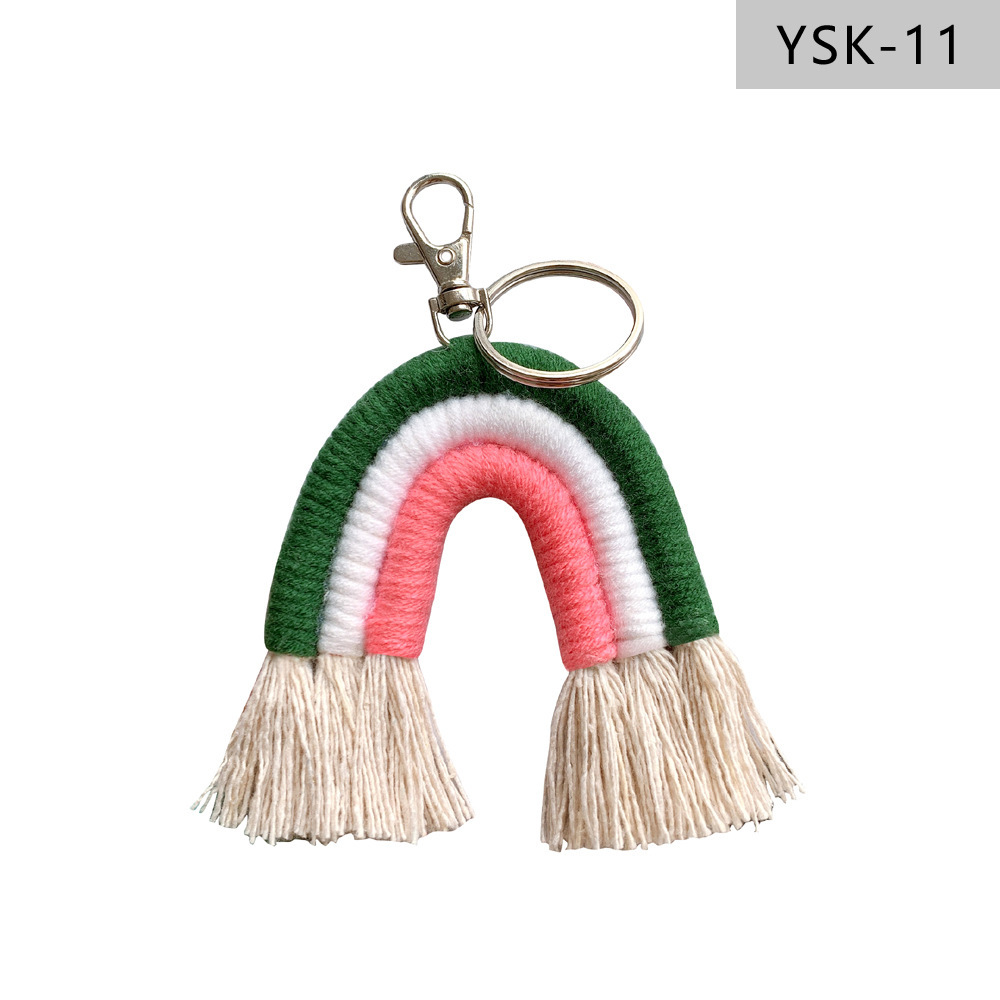 Home Braided Rainbow Tassel Keychain - Image 4
