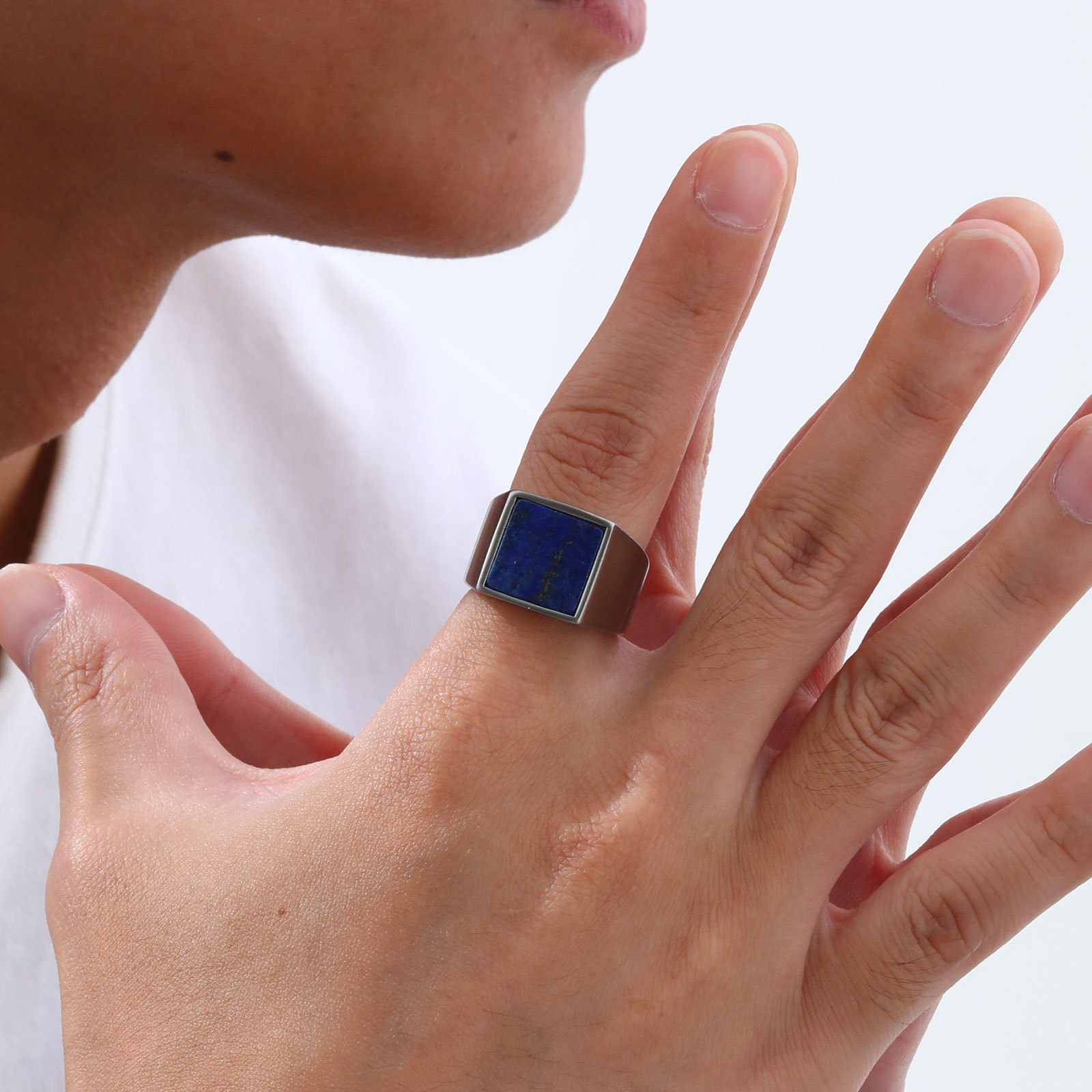 Stainless Steel Square Seal Ring For Men - Image 3