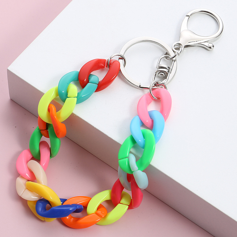 Color Acrylic Chain Keychain Pendant
