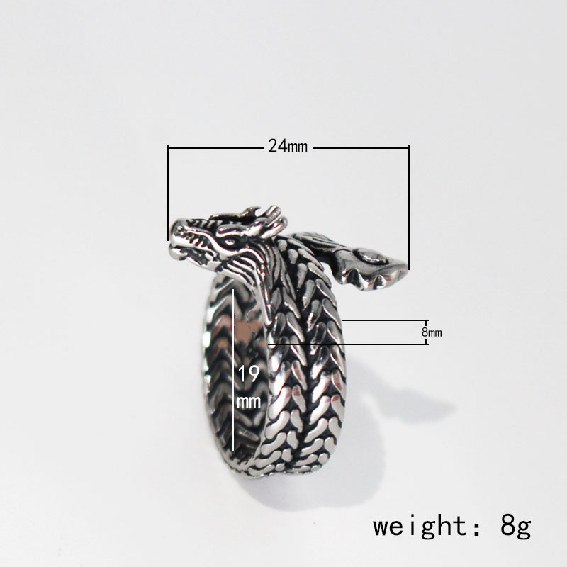 Creative Hand Vintage Men's Titanium Steel Ring - Image 6