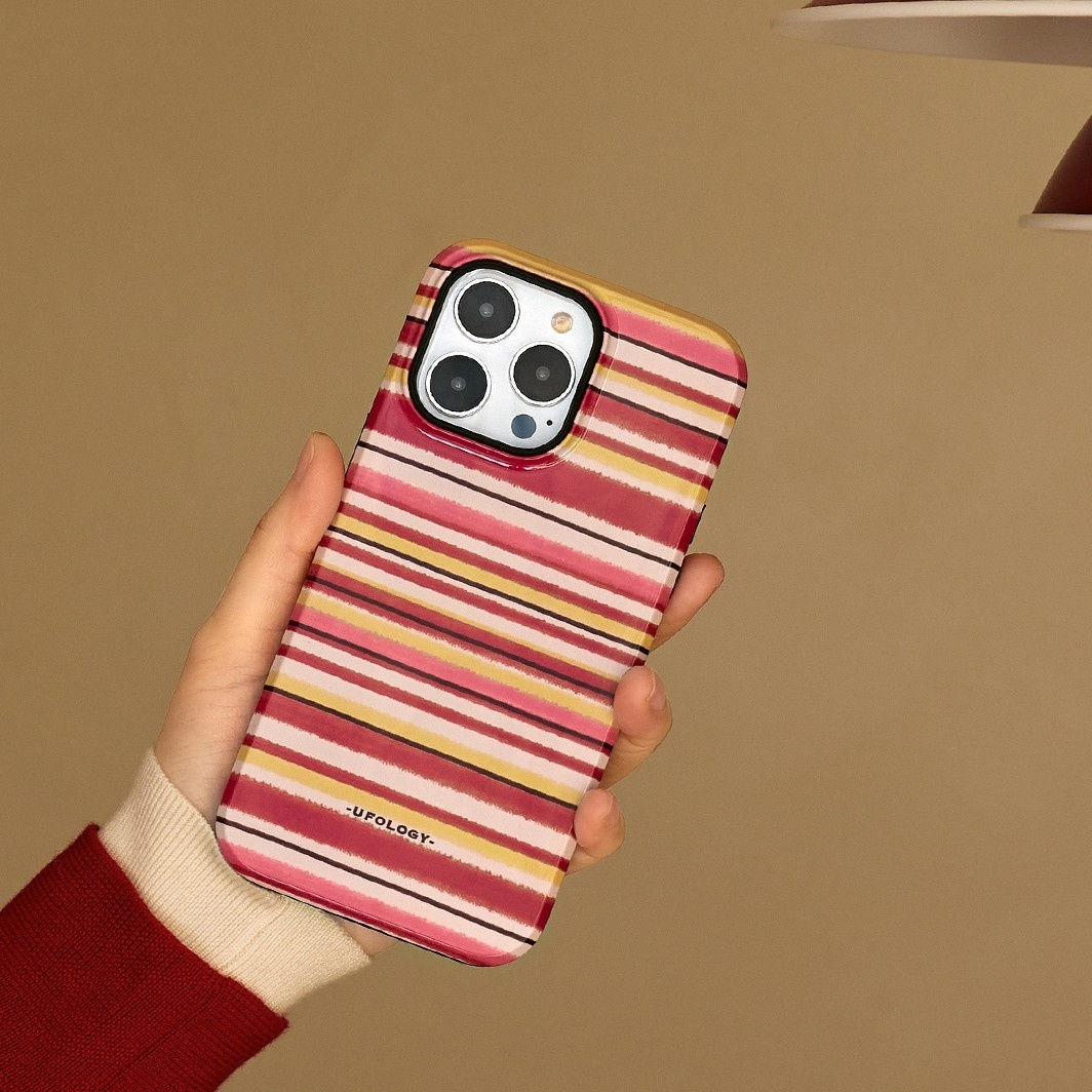 Red Striped Magnetic Phone Case Holder