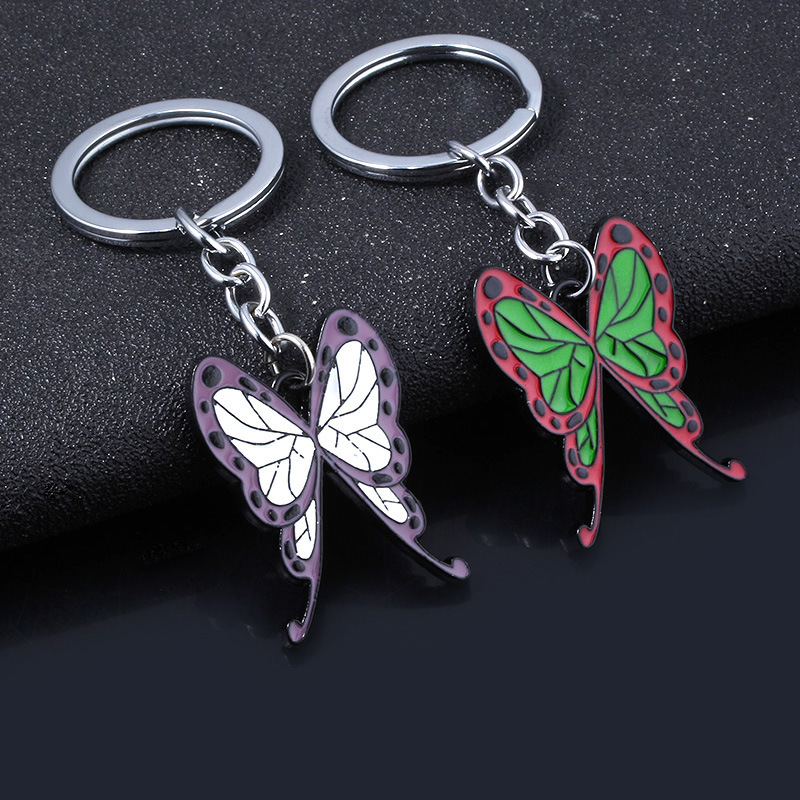 Color Butterfly Hairpin Brooch Keychain