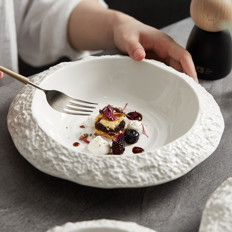 Household Ceramic Rock Pattern Deep Plates - Image 5