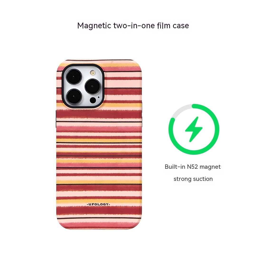 Red Striped Magnetic Phone Case Holder - Image 5
