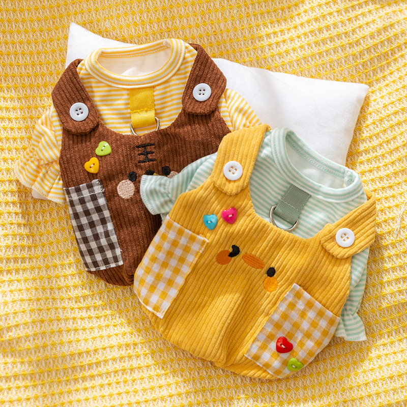 Pet Dog Two-Legged Simple Checkered Suit - Image 3