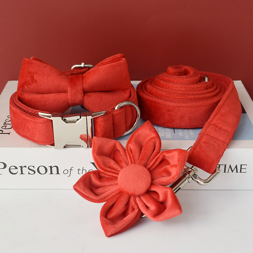 Red Velvet Double Layer Dog Collar