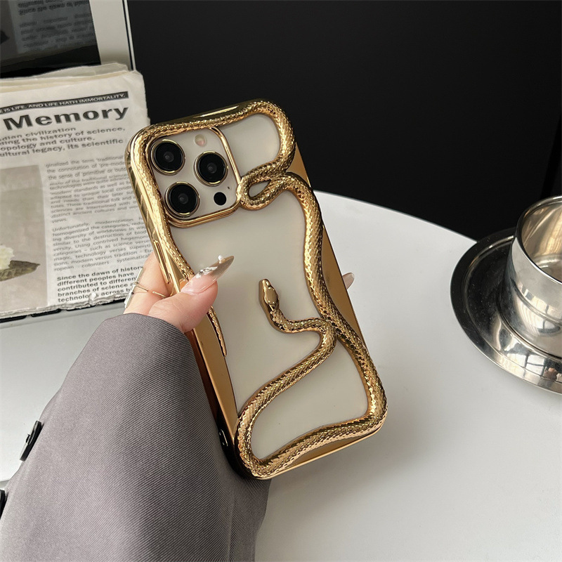 Electroplated Glossy Hollow Snake Phone Case - Image 6