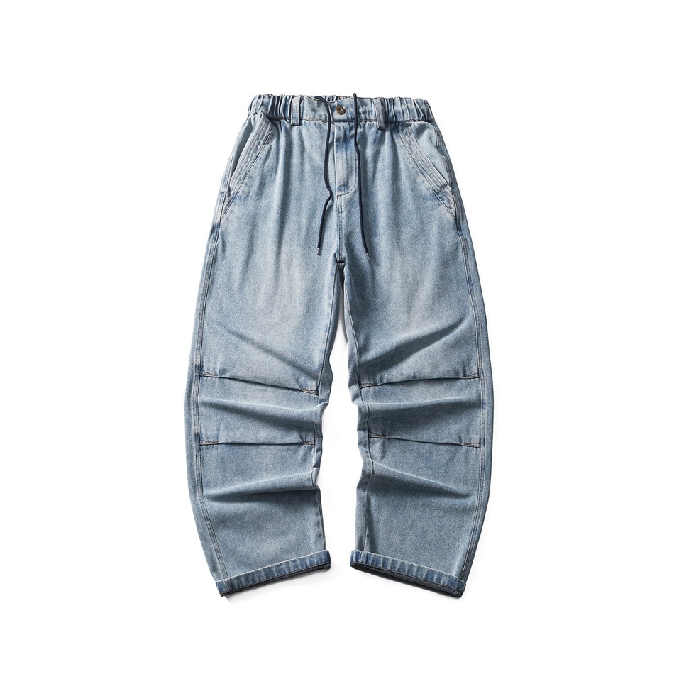 Fashion Retro Loose Denim Trousers - Image 2